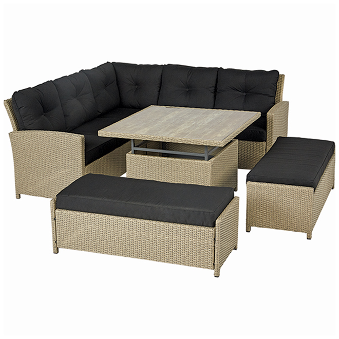 Style Selections Hampton Patio Dining, All Weather Wicker Sofa Sectional Patio Dining Set