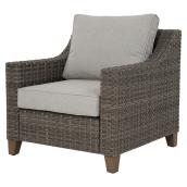 Allen + Roth Castlefield Patio Chair - Aluminum - 33.5-in x 34-in x 23.25-in - Grey