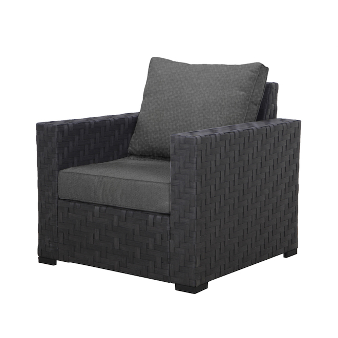 Ensemble de 2 fauteuils de patio Dartford Allen + Roth, 34 po x 33,7 po 31,5 po, gris