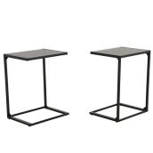 allen + roth Set of 2 20.08 x 14.96-in Palmore Rectangle Outdoor End Table