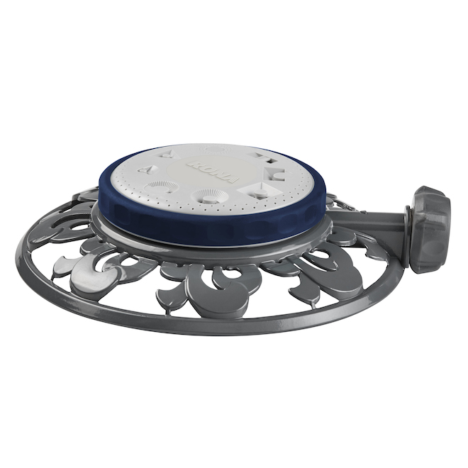 RONA Stationary Sprinkler Versatile with 8 Patterns - Grey and Blue