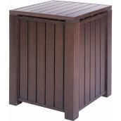 Cache-bonbonne pour table-foyer au gaz propane, brun
