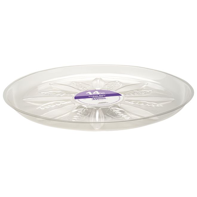 Miracle-Gro 14-in Clear Plastic Outdoor Heavy Saucer