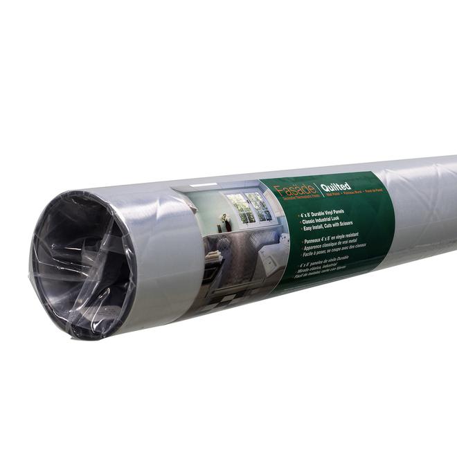 Fasade 48-in x 8-ft Embossed Brushed Aluminum Wall Panel