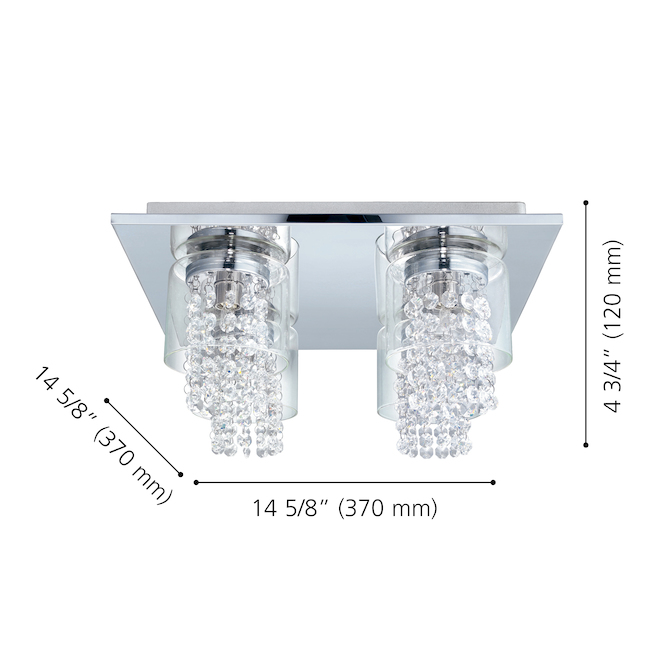 EGLO Pianella 4-Light Flush Mount - Polished Chrome