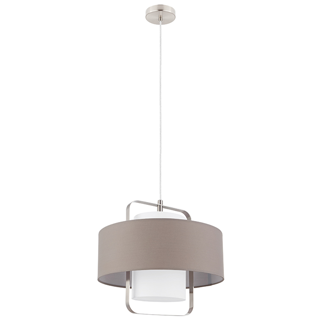 Suspension 1 lumière Fontao, DEL, 10 W, nickel satiné