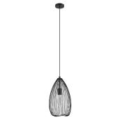 Eglo Clevedon 1-Light Pendant Fixture - Black - 60 W Type E26 Bulb (not included) - Dimmable