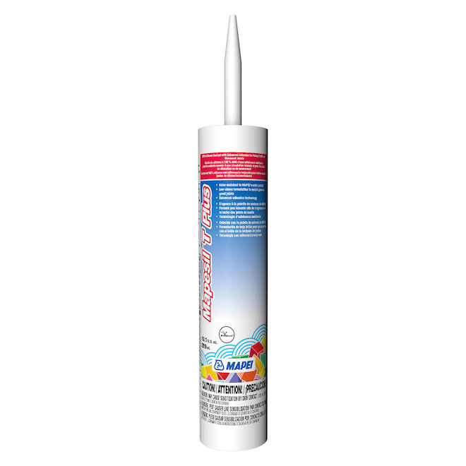 Scellant au silicone Mapesil T Plus de Mapei argent 10,1 oz