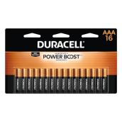 Piles alcalines AAA Coppertop Power Boost Duracell 16/pqt