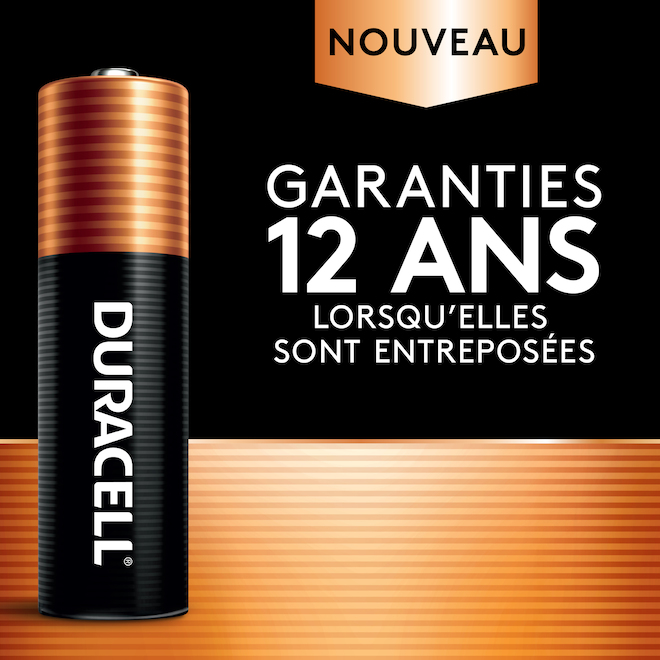 Piles AA Duracell Coppertop paquet de 24 noir et cuivre