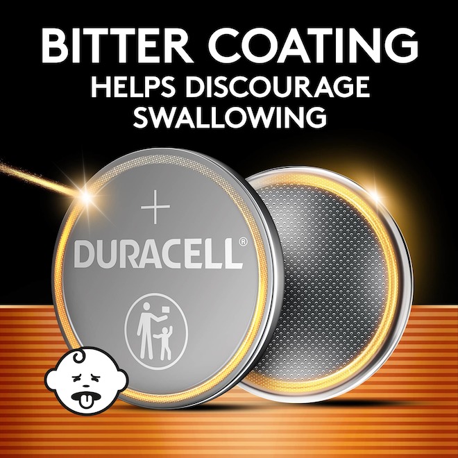 Duracell Button Cell Batteries CR 2032 3V Lithium Safe for Children - Pack of 2