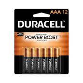 Piles alcalines AAA Duracell paquet de 12 cuivre