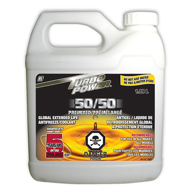 Turbo Power Global Extended Life Antifreeze/Coolant - 50/50 Pre-Mixed - Ethylene Glycol-Based - 1.89 L