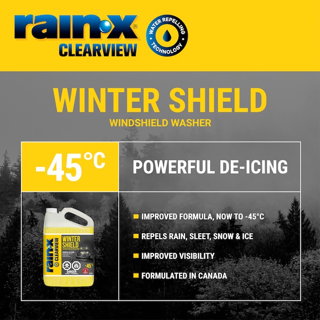 Rain-X ClearView -45°C WinterShield De-Icing Windshield Washer Fluid - 3.78 L