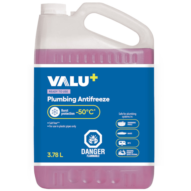VALU+ Plastic Plumbing Winterization Antifreeze - 3.78L