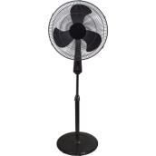 Utilitech 18-In 3-Speed Black Tilting Stand Fan with LED Indicators and Remote Control