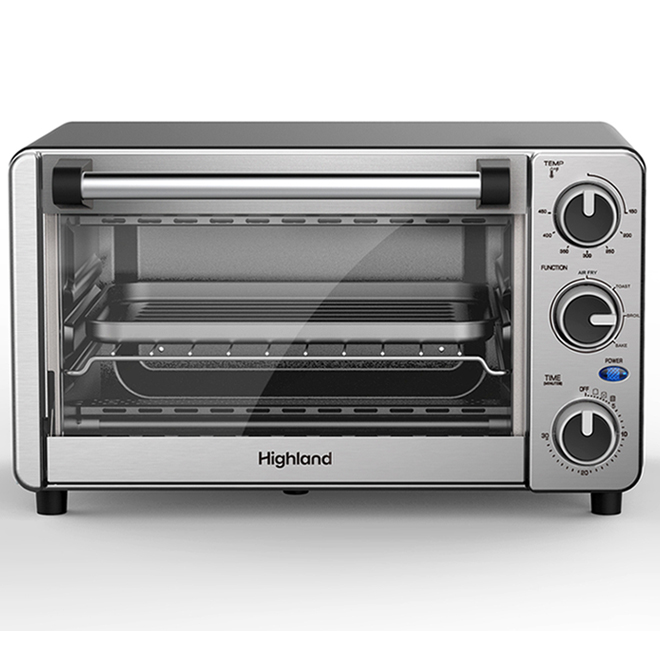 Highland 4-Slice Stainless Steel Toaster Oven with Air Fry
