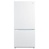 Réfrigérateur à congélateur inférieur de 30 po par Midea, 18,7 pi³, blanc, éclairage DEL