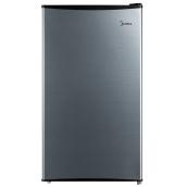 Mini-réfrigérateur autoportant Midea de 3,3 pi³ à profondeur standard avec compartiment congélateur en acier inoxydable