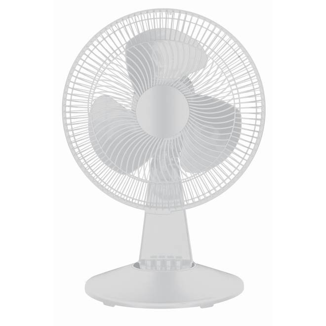 Ventilateur de bureau Utilitech oscillant 12 po en plastique blanc