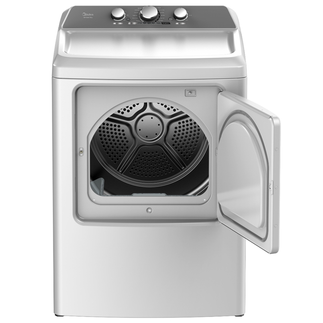Midea White 6.7-cu ft Large Capacity Electric Dryer - Reversible Door  MLE43A3AWW