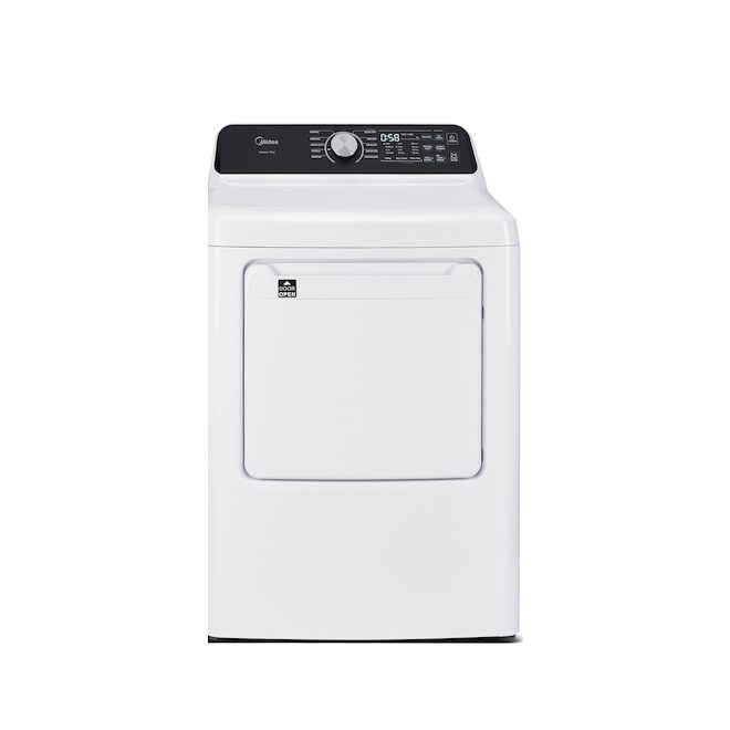 Midea 7-ft³ Vented Electric Dryer with Sensor Dry - White