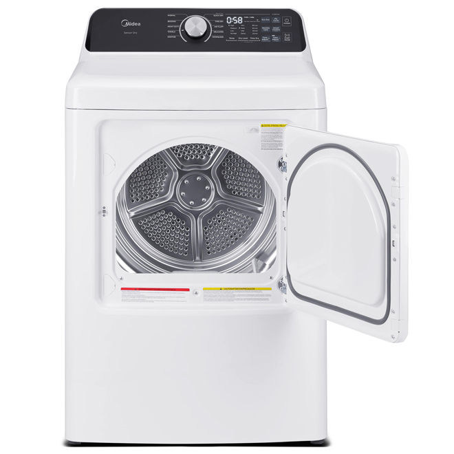 Midea 7-ft³ Vented Electric Dryer with Sensor Dry - White