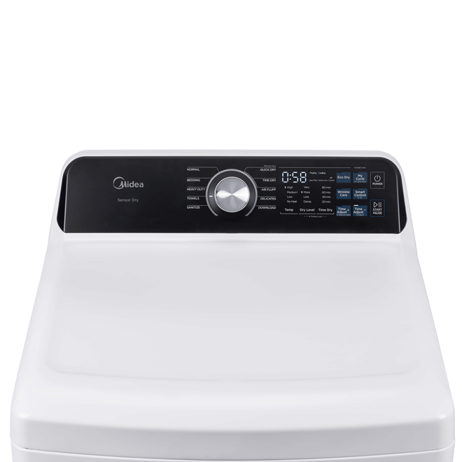 Midea 7-ft³ Vented Electric Dryer with Sensor Dry - White