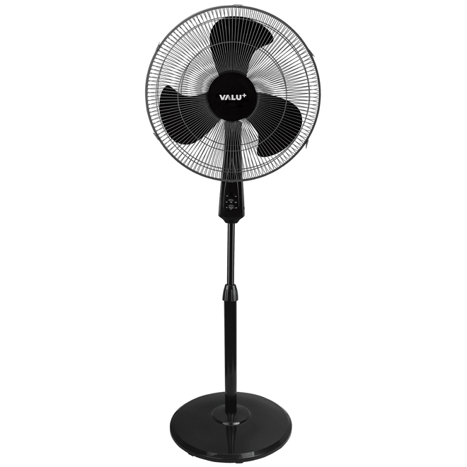 VALU+ Pedestal Fan for Air Circulation 18-in 1773 CFM with Remote - Black
