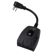 Bloc multiprise Wi-Fi pour extérieur, 125 V, 15 A, noir
