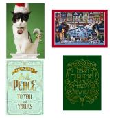 Cartes de Noël en français, assorties, paquet de 16