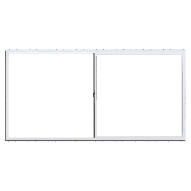 Fenêtre coulissante horizontale Gentek, PVC, blanche, isolation thermique, 35 3/8 po de haut x 70 7/8 po de large
