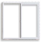 Gentek Vertical Sliding Double Window - PVC - White - Reduces Heat - 29 1/2-in H x 47 3/4-in W