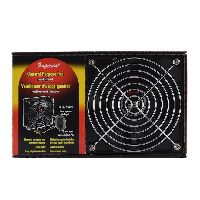 Imperial Single Speed Black Circulating Fan with 12-ft Cord - 5 x 5 x 2-in