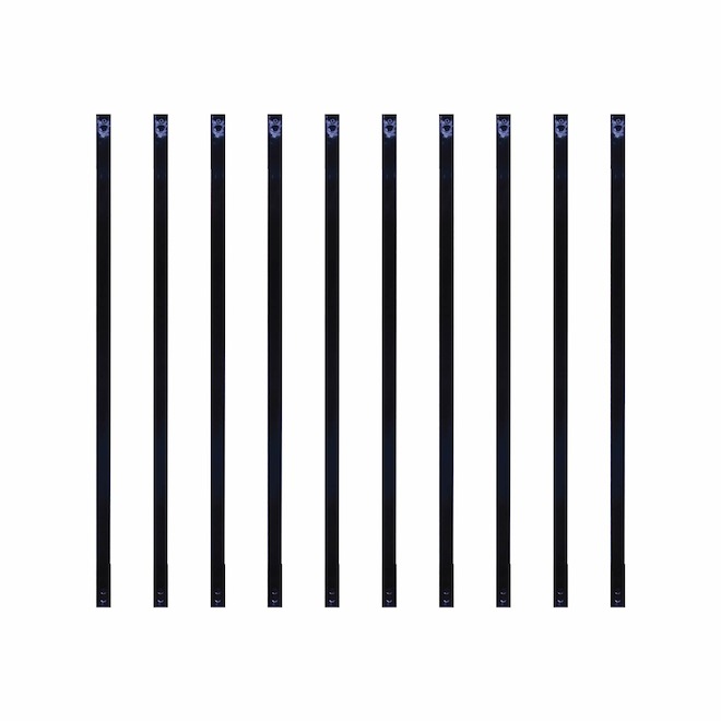 RONA Rectangular Bars for Railing Classic Style in Black Steel - 3/4 x 38-in - Pack of 10