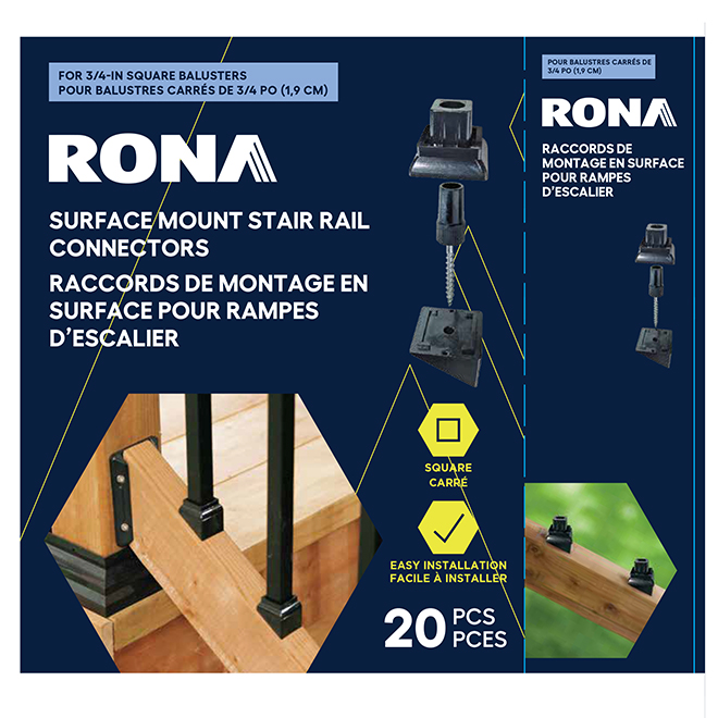 RONA Rail Connectors for Square Bars 3/4-in - Pack of 20