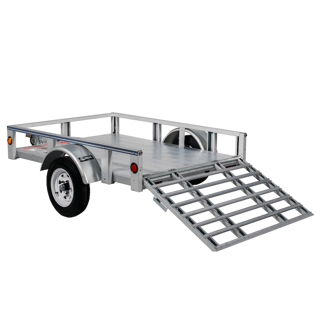 Stirling Trailers Galvalume Steel Utility Trailer 4-ft x 6-ft with Ramp Gate