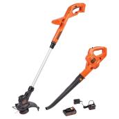 Black & Decker Cordless Trimmer and Blower Combination Kit - Battery and Charger Included - 20-Volt - 30-Watt