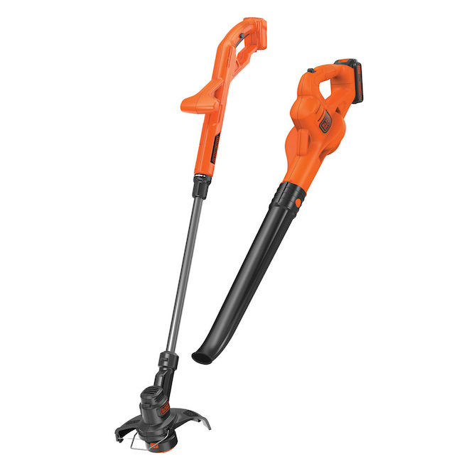 Black & Decker Cordless Trimmer and Blower Combination Kit - Battery and Charger Included - 20-Volt - 30-Watt