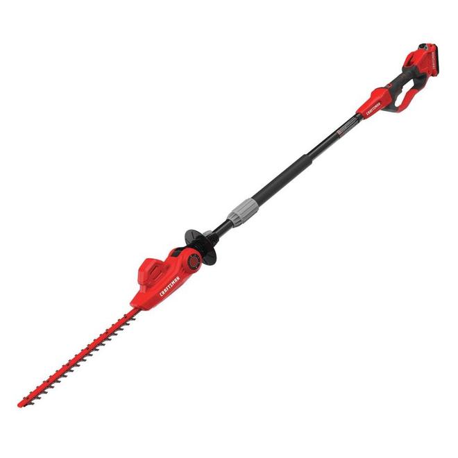 CRAFTSMAN Cordless Electric 18-in 180° Pivoting Head Pole Hedge Trimmer 20 V - Battery and Charger included
