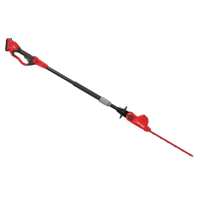 CRAFTSMAN Cordless Electric 18-in 180° Pivoting Head Pole Hedge Trimmer 20 V - Battery and Charger included