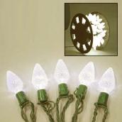 Jeu de 200 lumières, intérieur/extérieur, DEL C7, blanc chaud