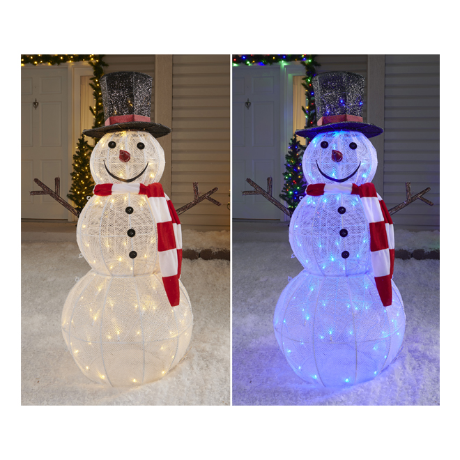 Bonhomme de neige illuminé à DEL pour l'extérieur 72 po Holiday
