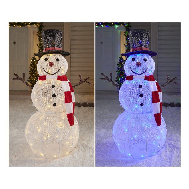 Décor Lumineux Bonhomme De Neige LED - 60 LEDs, Effet Flash, IP44 Pour Intérieur/extérieur, 32x15x30 Cm