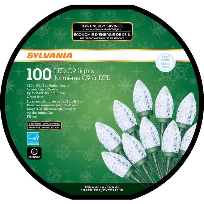 Sylvania 100-Count Cool White C9 LED Light Set