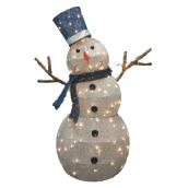 Lighted Snowman - White/Midnight Blue - 100 Mini LED Lights