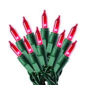 Sylvania 200-Count 48-in Constant Red Mini-LED Christmas String Lights
