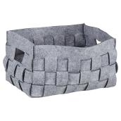 Petit panier de rangement en feutre tissé, 20,6 l, gris