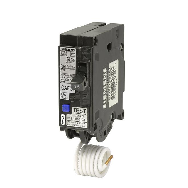 Disjoncteur AFCI combiné enfichable unipolaire 15 A 120 V Siemens