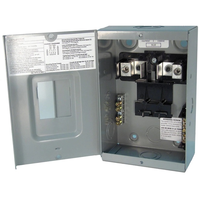 Siemens 2/4 Circuit 60 A 120/240 V EQL Type Aluminum Surface Mounted Loadcentre Single Phase and 3 Wires